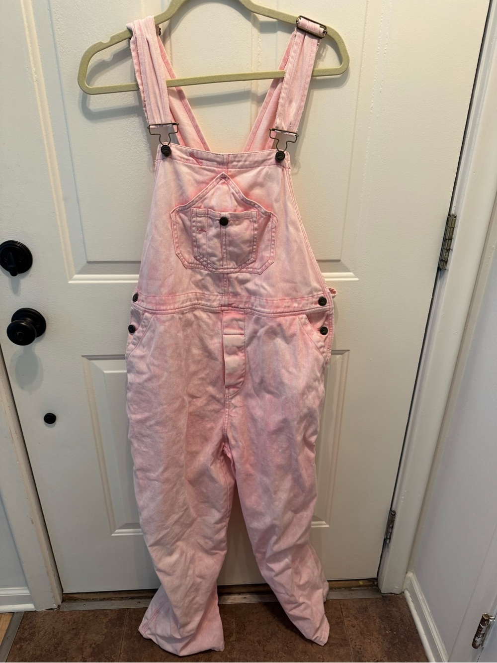 Faherty Pink Tie-Dye Overalls Jumpsuit